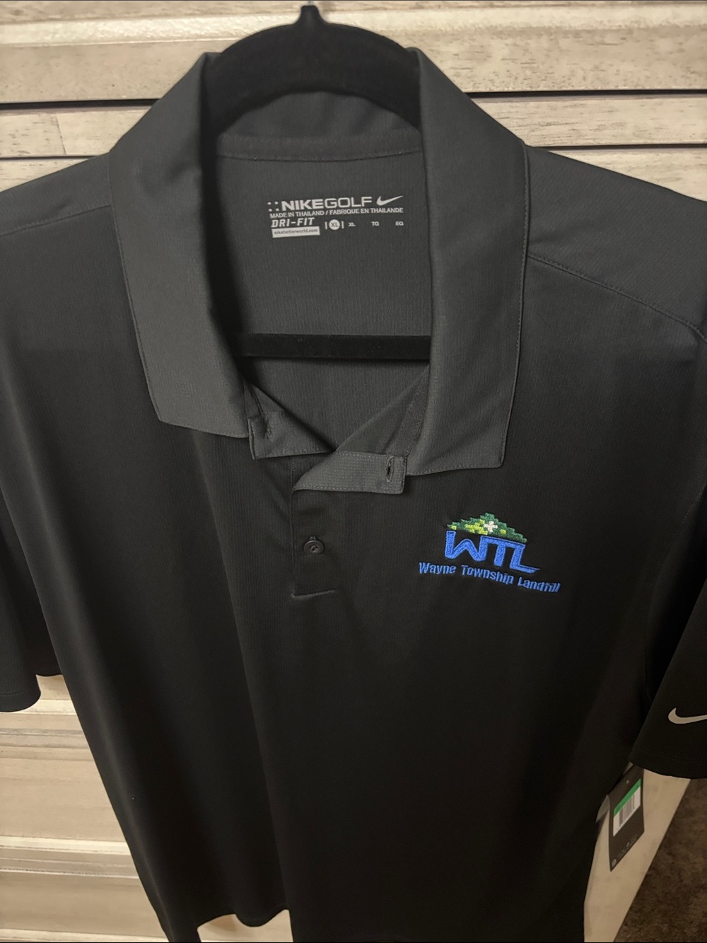 Nike Black Polo with Wayne Township Landfill Embroidered Logo